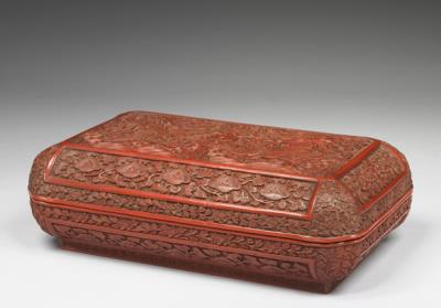 图片[3]-Rectangular box with dragon and phoenix decor/ Carved red lacquerware-China Archive